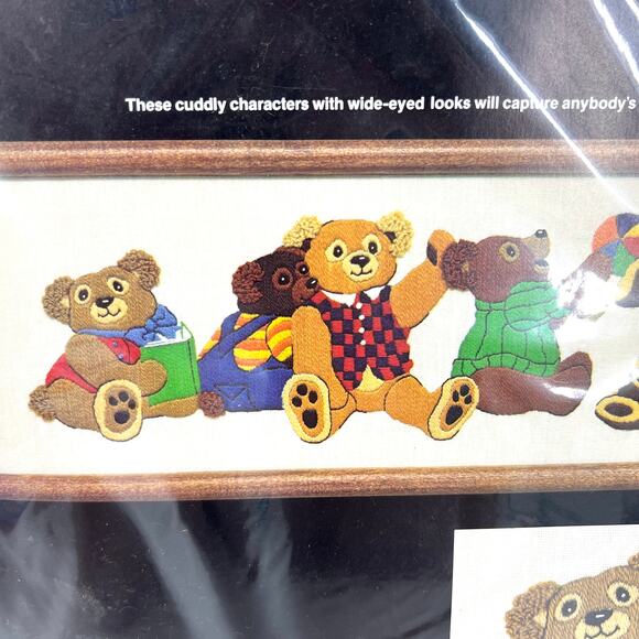 Vintage Dimensions Crewel Stitch Kit Tumbling Teddy Bears 1251 Sealed - Picture 2 of 4